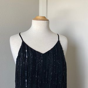 Black sequins spaghetti strap dress